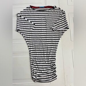 Alice + Olivia Women’s Size Medium Black White Striped Jersey Tunic Dress